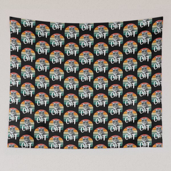 Item preview,  cat daddy black cat vintage eighties style cat retro images designed and sold by starfishstuff.