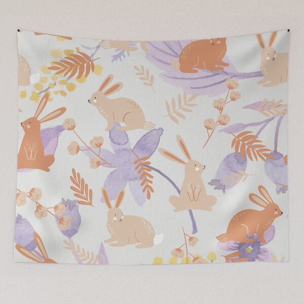 Item preview, Hoppy Cute Bunnies Easter Rabbit Seamless Pattern / Happy Easter Day Bunny Rabits  designed and sold by haRexia.
