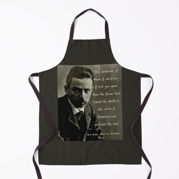 Item preview, Rainer maria Rilke portrait and quote: “You, darkness, of whom I am born....” designed and sold by artbleed.