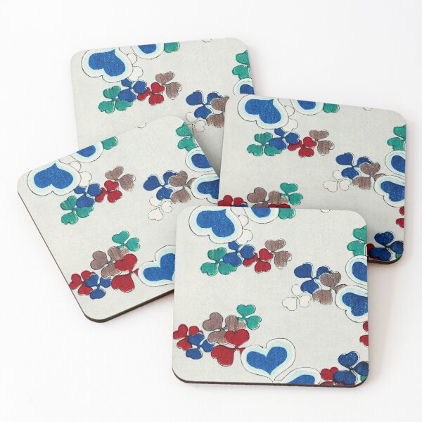 Item preview, Clover Dreams Pattern: Kacho-ga Art by Watanabe Seitei, Japanese designed and sold by EmeraldeaArt.
