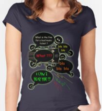 Loud music ticket cartoon Women's Fitted Scoop T-Shirt