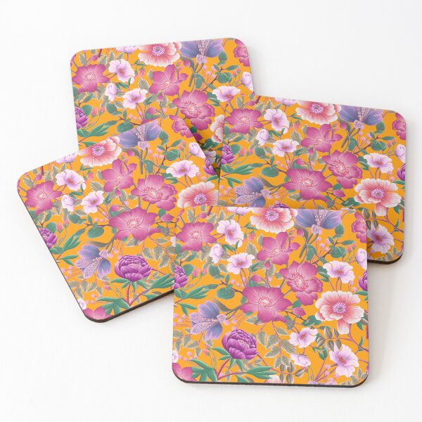 Item preview, Floral garden in pink tone with yellow palate designed and sold by Kaushlydraw.