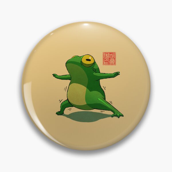 Item preview, Yoga Frog Warrior Two Pose designed and sold by DingHuArt.