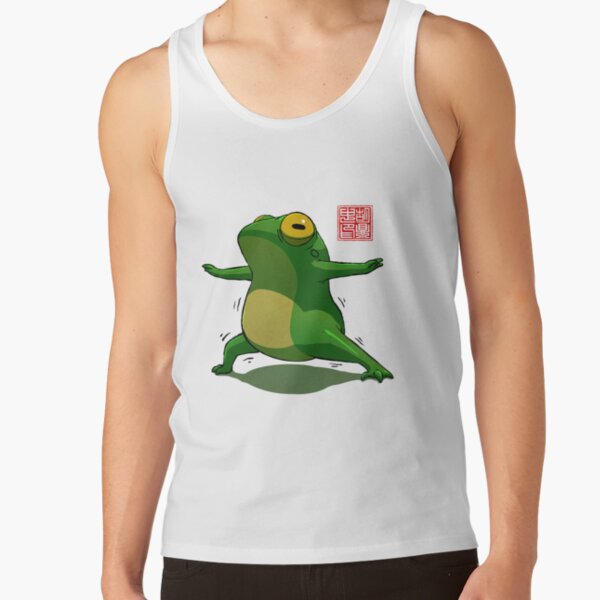 Item preview, Yoga Frog Warrior Two Pose designed and sold by DingHuArt.