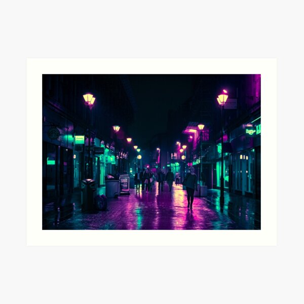 Shimmering Streets Art Print