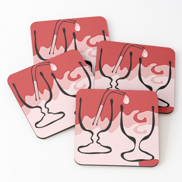 Item preview, Cups Pink and Red Background Vintage Style designed and sold by lalu05.