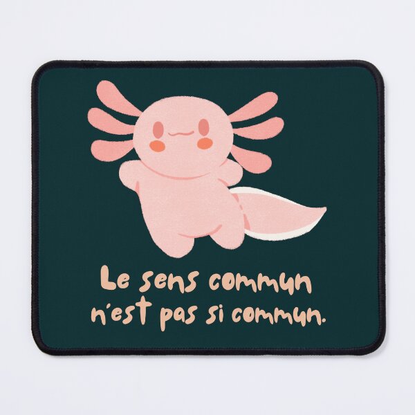Item preview, Cute axolotl with Voltaire quote : Le sens commun n'est pas si commun designed and sold by artbleed.