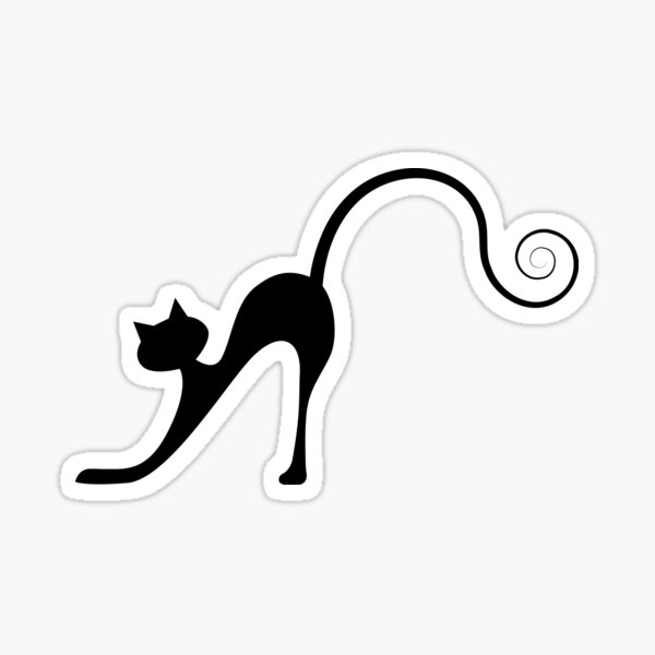 Black Cat Silhouette Sticker For Sale By Kudryashka Redbubble 6626