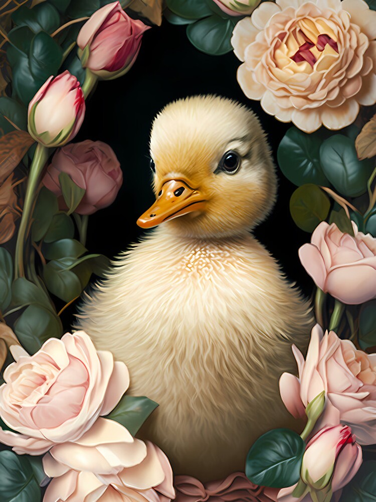Thumbnail 4 of 4, iPhone Case, Duckling In Roses designed and sold by dotperinchart.