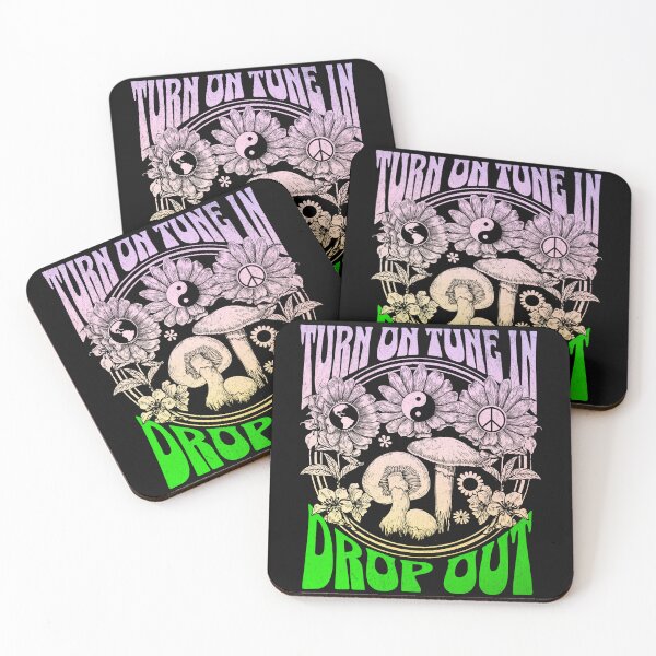 Item preview, Turn On Tune In Drop Out Mushrooms Peace Sign Ying Yang Retro Vintage designed and sold by zptees.