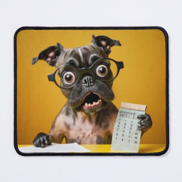 Item preview, dog doing taxes designed and sold by Dbanksdesign.