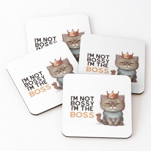 Item preview, I am not bossy, I am the boss - Cat with Crown Design designed and sold by KukiStickers.