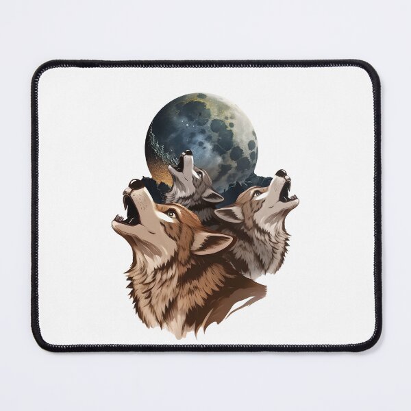 Item preview, Three Wolves Howling In Moonlight designed and sold by PatternBestFan.