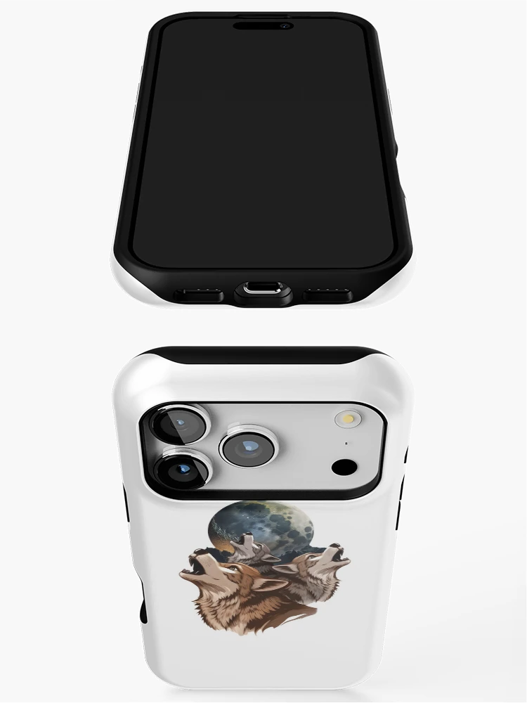 Thumbnail 3 of 4, iPhone Case, Three Wolves Howling In Moonlight designed and sold by PatternBestFan.