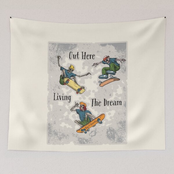 Item preview, Skateboarding Skeletons Living The Dream designed and sold by SlayItHonestly.