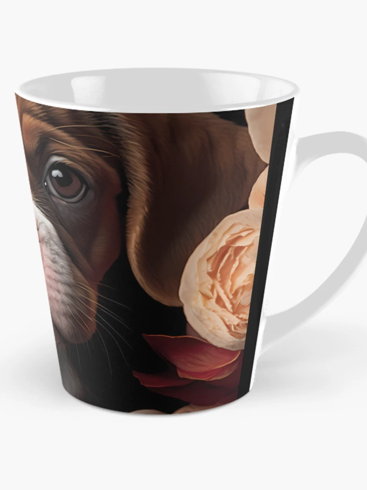 Thumbnail 1 of 4, Coffee Mug, Puppy In Roses 2 designed and sold by dotperinchart.