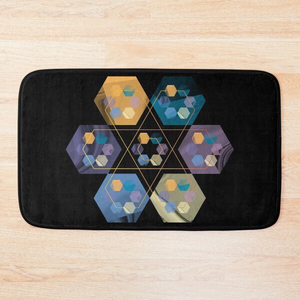 Item preview, concentric Hexagonal design with gold texture designed and sold by ZengoClub.