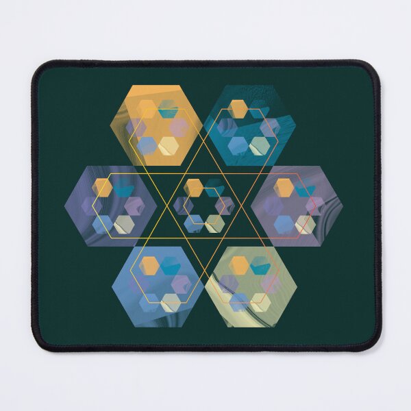 Item preview, concentric Hexagonal design with gold texture designed and sold by ZengoClub.