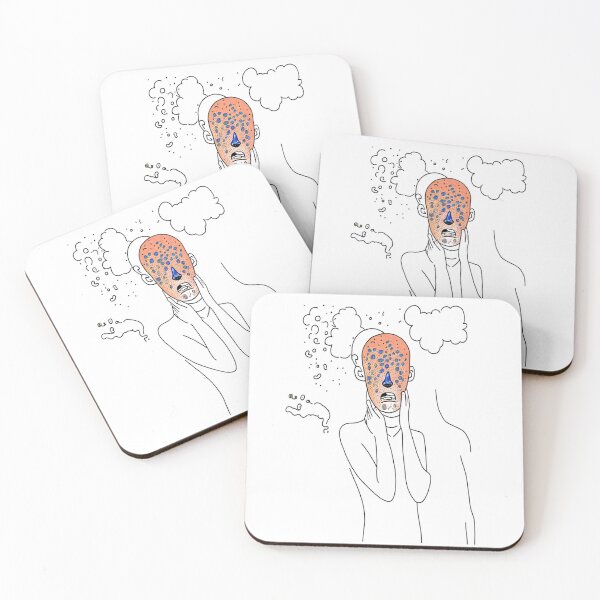Item preview,  Atychiphobia Drawing of a stressed man with a thunder cloud for a head designed and sold by bestoftrendy.