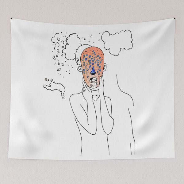 Item preview,  Atychiphobia Drawing of a stressed man with a thunder cloud for a head designed and sold by bestoftrendy.