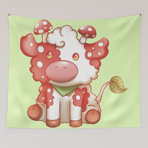 Item preview, cute mushroom cow designed and sold by manins ⭐⭐⭐⭐⭐.