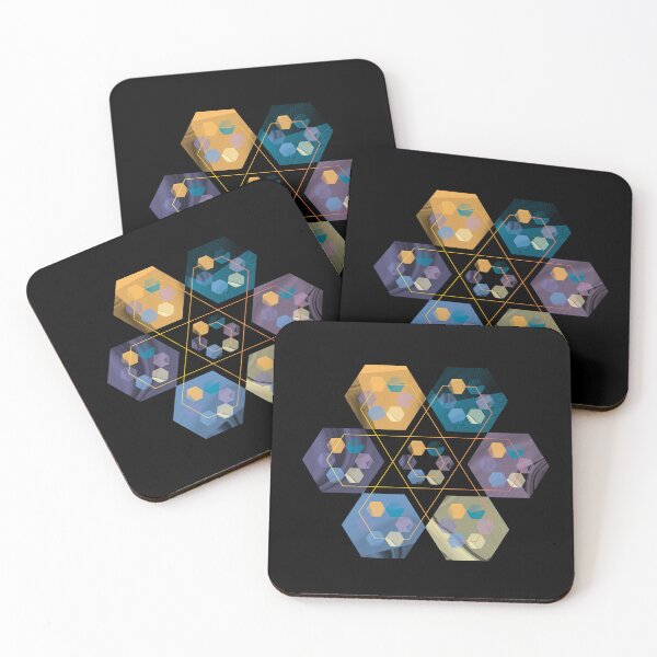 Item preview, concentric Hexagonal design with gold texture designed and sold by ZengoClub.
