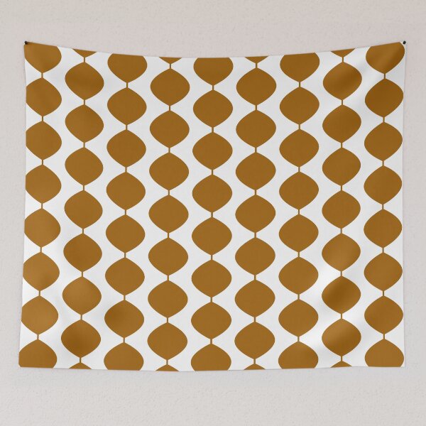 Item preview, Mid Century Modern Retro 60s Waves Pattern  (Yellow Orange Dark) designed and sold by Makanahele.