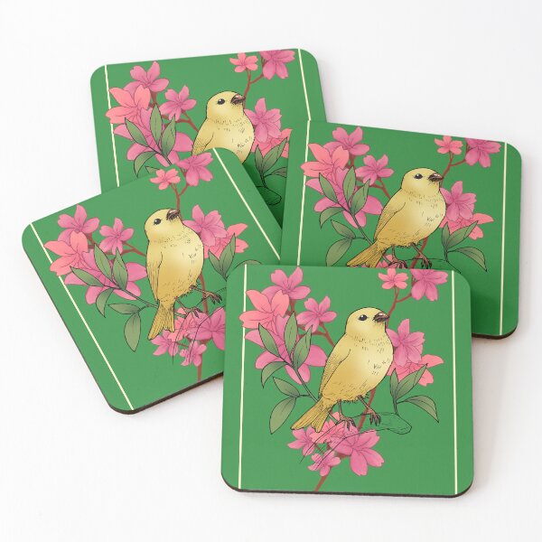 Item preview,  Green Asian songbird print  designed and sold by Juliet  Thomas.