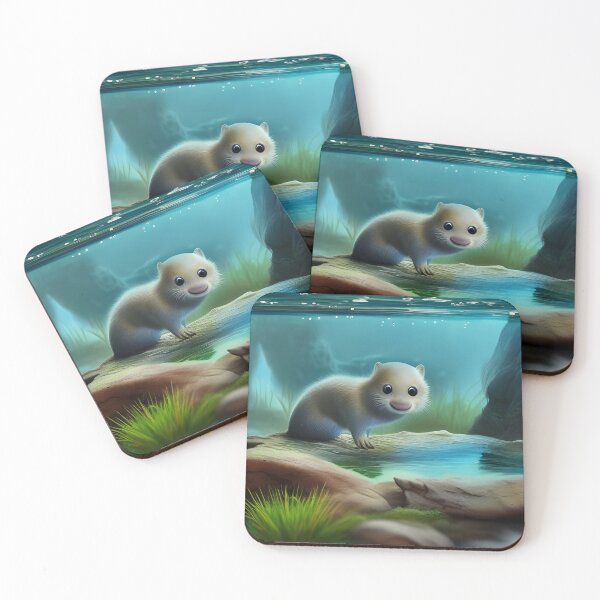 Item preview, Cute baby otter in pond designed and sold by MarionsArt.