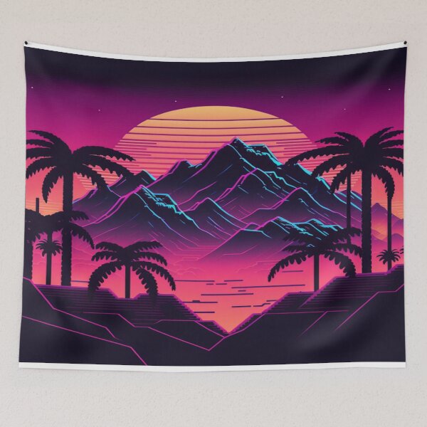 Item preview, Sunset and Palmtrees In The Sunset - Synthwave Style designed and sold by Unwind-Art-Work.