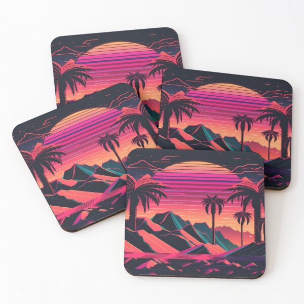 Item preview, Sunset and Palmtrees In The Sunset - Synthwave Style designed and sold by Unwind-Art-Work.