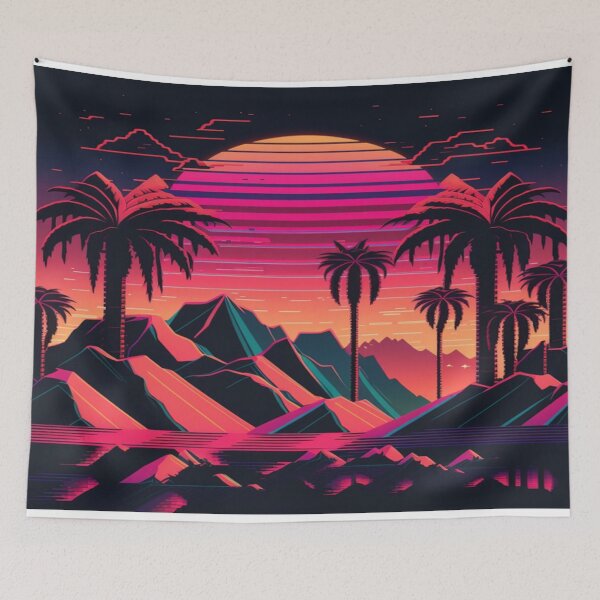 Item preview, Sunset and Palmtrees In The Sunset - Synthwave Style designed and sold by Unwind-Art-Work.