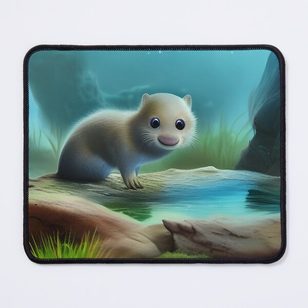 Item preview, Cute baby otter in pond designed and sold by MarionsArt.