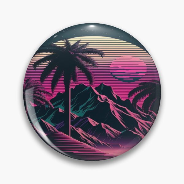 Item preview, Moon,Sunset and Palmtrees In The Sunset - Synthwave Style designed and sold by Unwind-Art-Work.