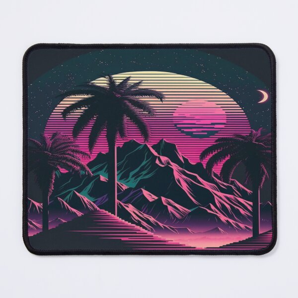 Item preview, Moon,Sunset and Palmtrees In The Sunset - Synthwave Style designed and sold by Unwind-Art-Work.