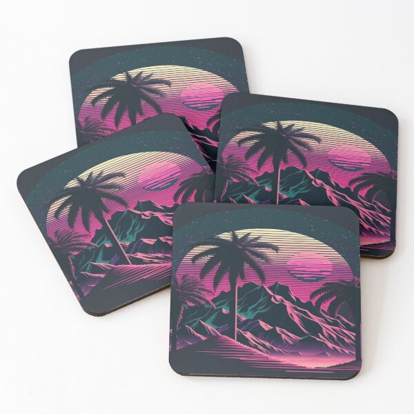 Item preview, Moon,Sunset and Palmtrees In The Sunset - Synthwave Style designed and sold by Unwind-Art-Work.