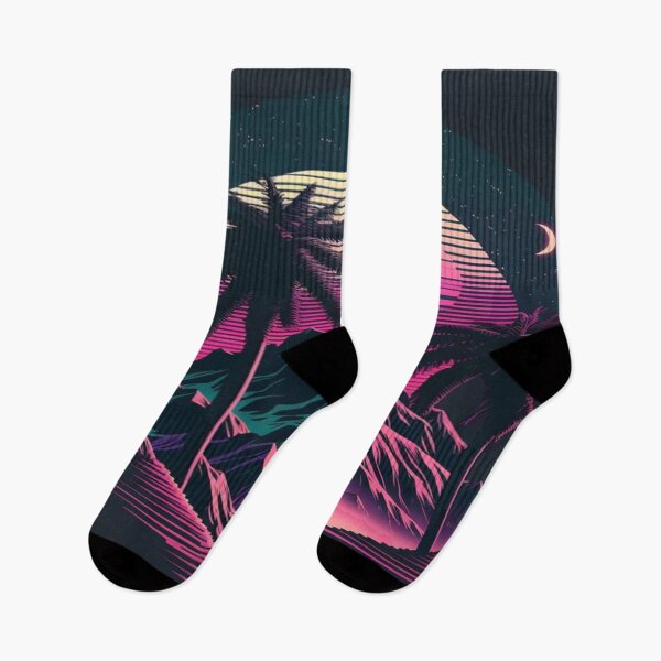 Item preview, Moon,Sunset and Palmtrees In The Sunset - Synthwave Style designed and sold by Unwind-Art-Work.