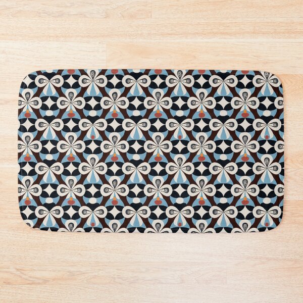Item preview, Lucienne Day Style Intricate Pattern in Blue, Black and Pink designed and sold by Fine Prints.