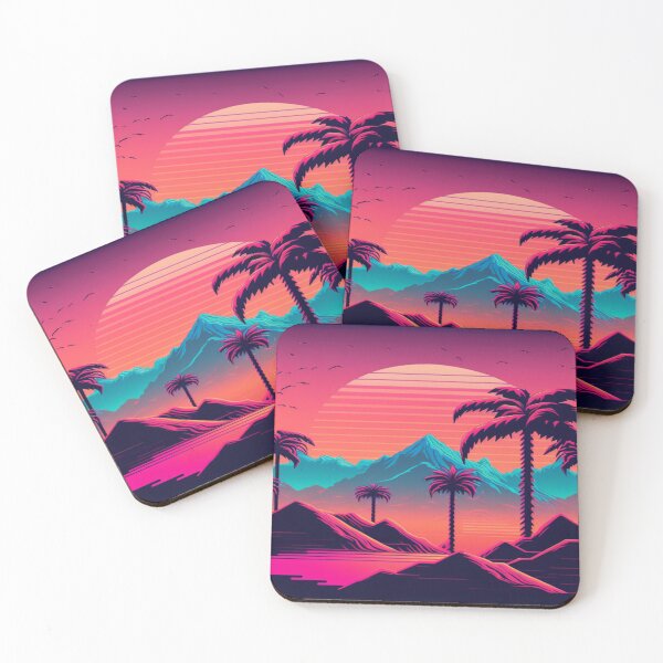 Item preview, Sunset and Palmtrees In The Sunset - Synthwave Style designed and sold by Unwind-Art-Work.