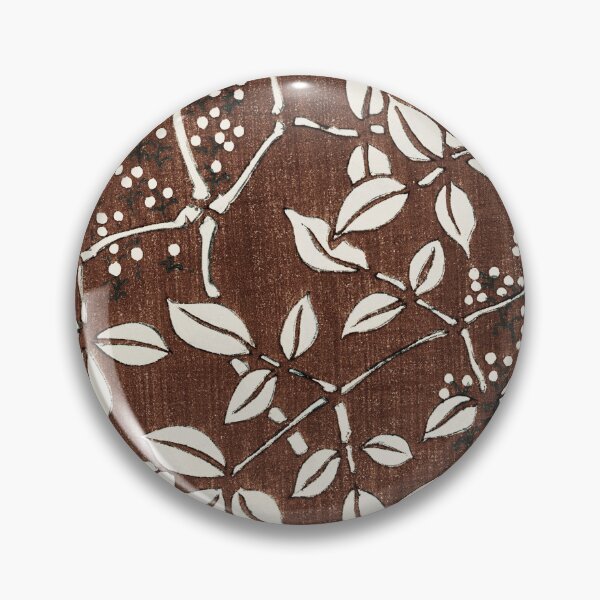 Item preview, Elegant Simplicity: Japanese Leaf Pattern in Brown and White designed and sold by EmeraldeaArt.