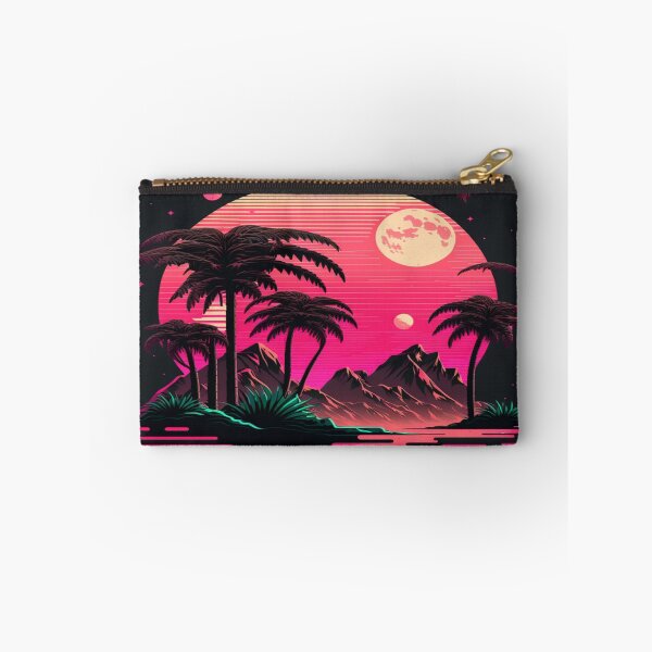 Item preview, Moon, Sunset and Palmtrees In The Sunset - Synthwave Style designed and sold by Unwind-Art-Work.