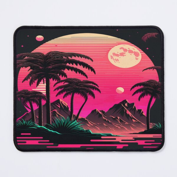 Item preview, Moon, Sunset and Palmtrees In The Sunset - Synthwave Style designed and sold by Unwind-Art-Work.