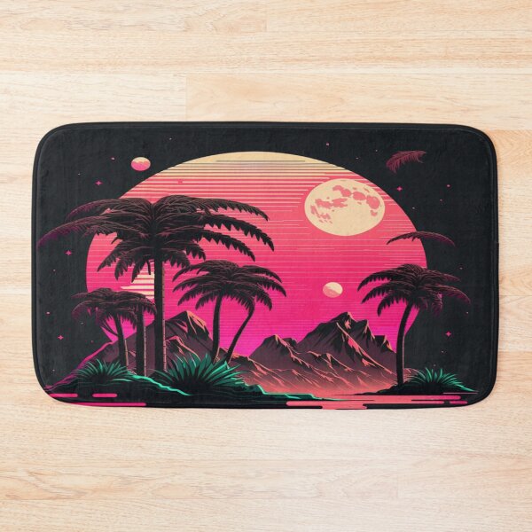 Item preview, Moon, Sunset and Palmtrees In The Sunset - Synthwave Style designed and sold by Unwind-Art-Work.
