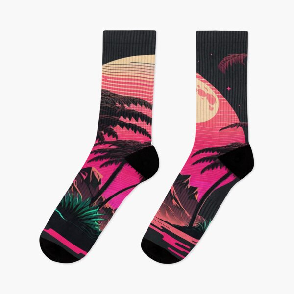 Item preview, Moon, Sunset and Palmtrees In The Sunset - Synthwave Style designed and sold by Unwind-Art-Work.