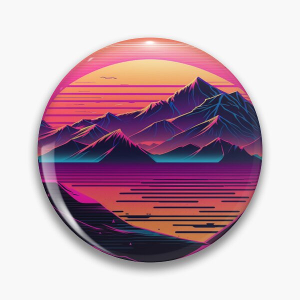 Item preview, Ocean, Sunset and Palmtrees In Synthwave Style designed and sold by Unwind-Art-Work.