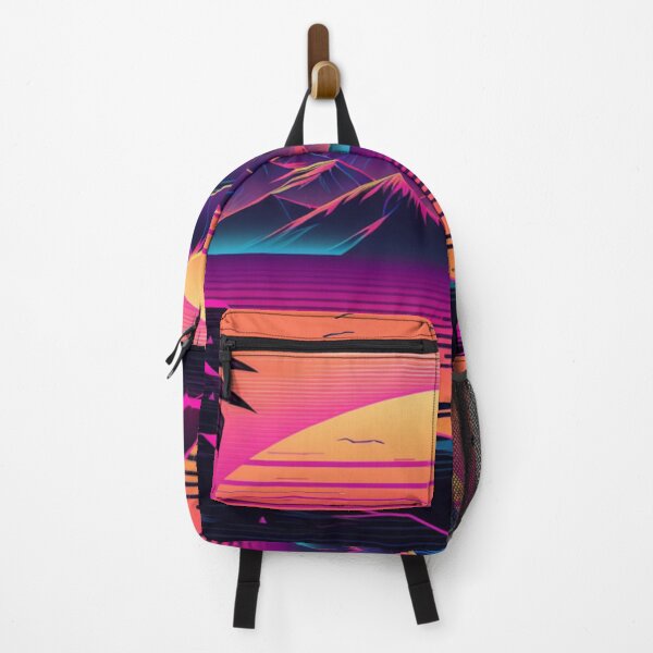 Item preview, Ocean, Sunset and Palmtrees In Synthwave Style designed and sold by Unwind-Art-Work.