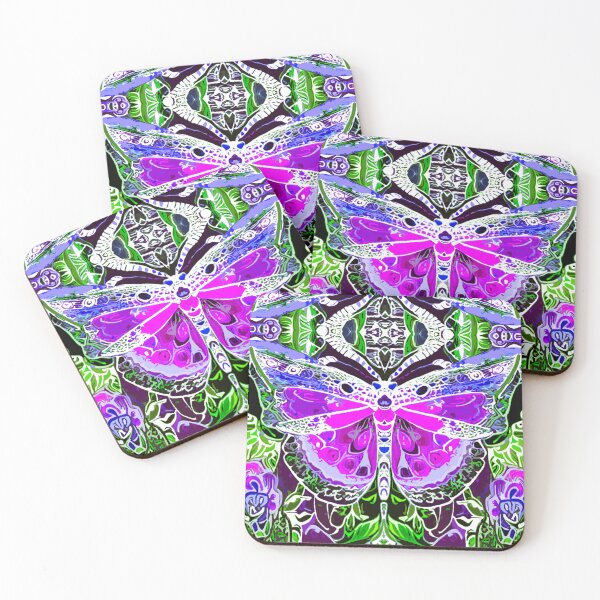 Item preview, Butterfly and Medallion Batik Pattern in Violet designed and sold by Marymarice.