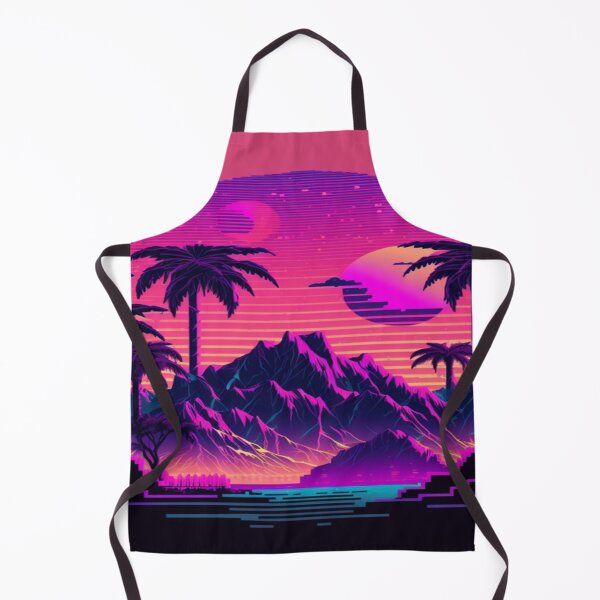 Item preview, Blue Ocean, Sunset and Palmtrees In Synthwave Style designed and sold by Unwind-Art-Work.