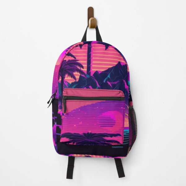 Item preview, Blue Ocean, Sunset and Palmtrees In Synthwave Style designed and sold by Unwind-Art-Work.
