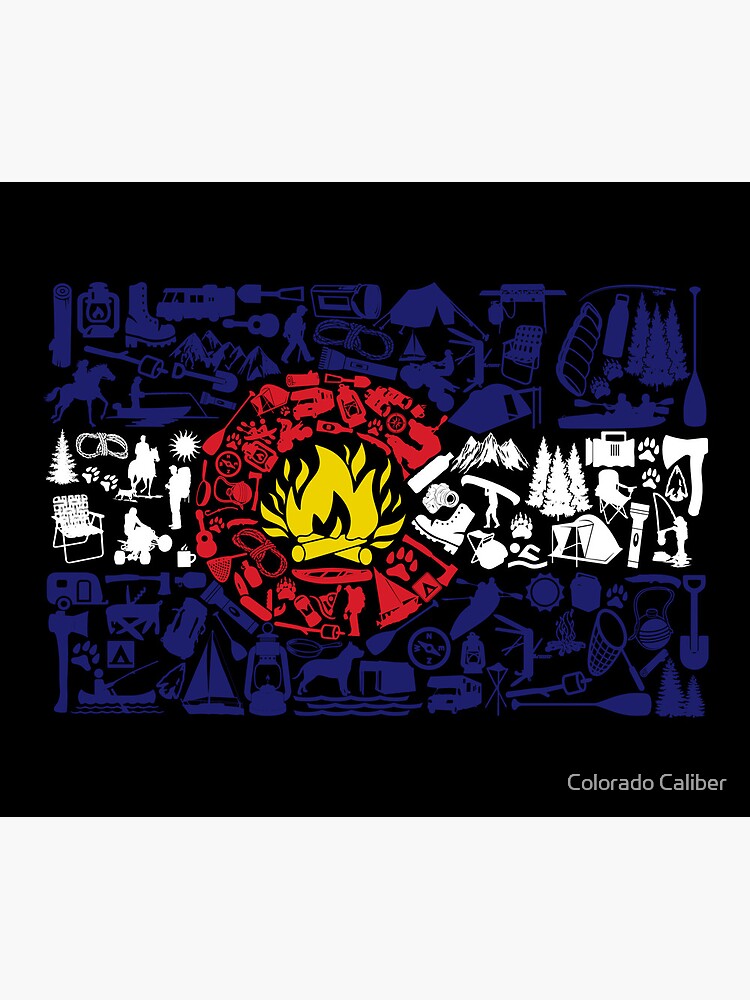 Artwork view, Colorado Caliber Camping Flag  designed and sold by Colorado Caliber